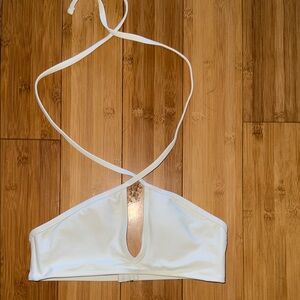 White Halter Bikini Top